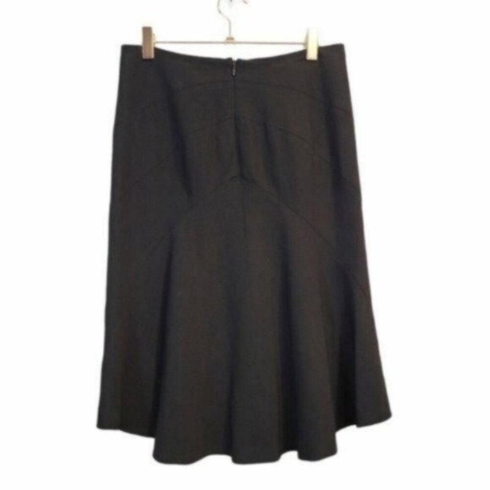 Yigal Azrouel | Wool Blend A line Knee Length High Low Skirt Black - Picture 2 of 10